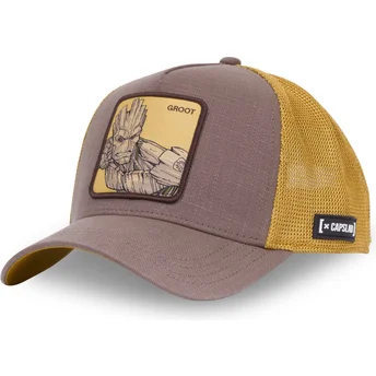 Gorra trucker marrón y amarilla Groot GRO1 Marvel Comics de Capslab