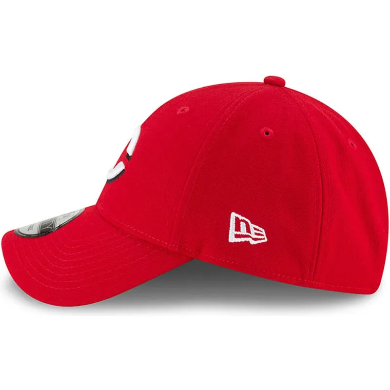 rote-verstellbare-curved-cap-9forty-the-league-der-cincinnati-reds-mlb-von-new-era