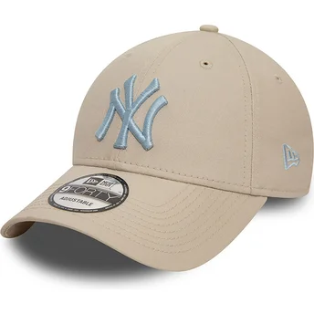 Gorra curva beige ajustable con logo azul claro 9FORTY League Essential de New York Yankees MLB de New Era