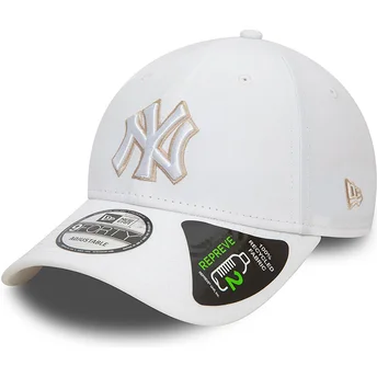 Ρυθμιζόμενο λευκό καπέλο με καμπύλη 9FORTY REPREVE Outline των New York Yankees MLB της New Era