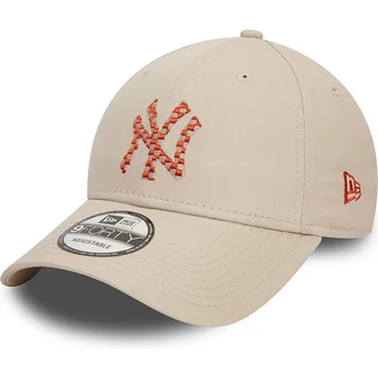 Gorra curva beige ajustable 9FORTY Seasonal Infill de New York Yankees MLB de New Era