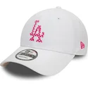 gorra-curva-blanca-ajustable-con-logo-rosa-9forty-seasonal-infill-de-los-angeles-dodgers-mlb-de-new-era