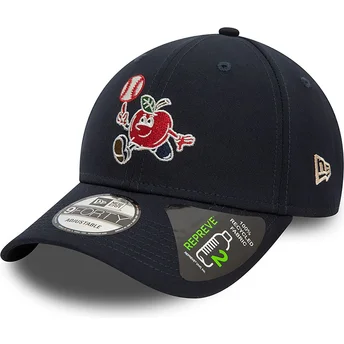 Gorra curva azul marino ajustable 9FORTY REPREVE Baseball Apple de New Era