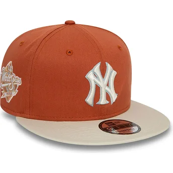 Brun och beige platt keps snapback 9FIFTY Patch New York Yankees MLB från New Era