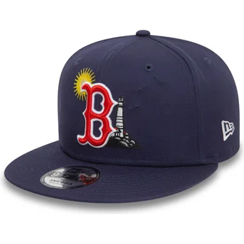Καπέλο με ίσιο γείσο σκούρο μπλε snapback 9FIFTY Summer Icon των Boston Red Sox MLB της New Era