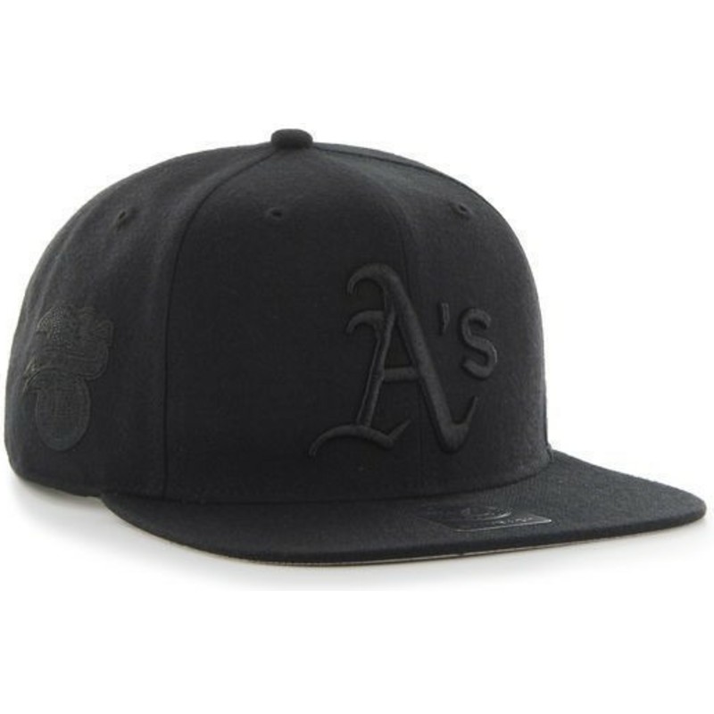 47-brand-flat-brim-black-logo-oakland-athletics-mlb-sure-shot-black-snapback-cap