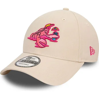 Ρυθμιζόμενο μπεζ καπέλο με καμπύλη 9FORTY Crab Character της New Era