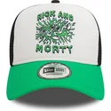 gorra-trucker-blanca-negra-y-verde-a-frame-character-de-rick-y-morty-de-new-era