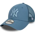 casquette-trucker-bleue-avec-logo-bleu-9forty-home-field-new-york-yankees-mlb-new-era