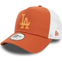 gorra-trucker-marron-y-blanca-a-frame-seasonal-infill-de-los-angeles-dodgers-mlb-de-new-era