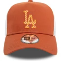 gorra-trucker-marron-y-blanca-a-frame-seasonal-infill-de-los-angeles-dodgers-mlb-de-new-era