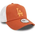 gorra-trucker-marron-y-blanca-a-frame-seasonal-infill-de-los-angeles-dodgers-mlb-de-new-era