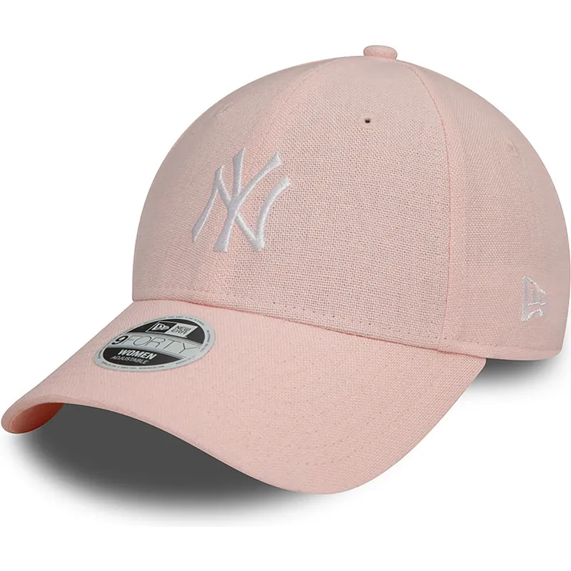 rozowa-regulowana-czapka-z-zakrzywionym-daszkiem-dla-kobiet-9forty-linen-new-york-yankees-mlb-new-era