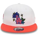 gorra-plana-blanca-y-roja-snapback-9fifty-floral-de-los-angeles-dodgers-mlb-de-new-era