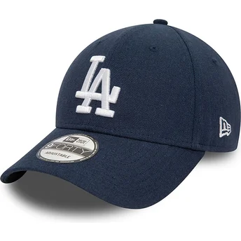 Casquette courbée bleue marine ajustable 9FORTY Linen Los Angeles Dodgers MLB New Era