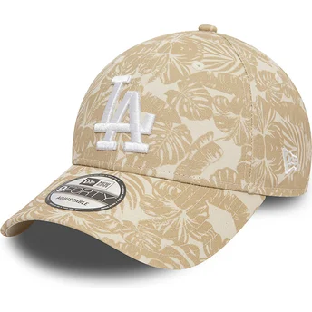Καφέ καμπυλωτό ρυθμιζόμενο καπέλο 9FORTY Summer All Over Print των Los Angeles Dodgers MLB της New Era