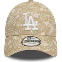casquette-courbee-marron-ajustable-9forty-summer-all-over-print-los-angeles-dodgers-mlb-new-era