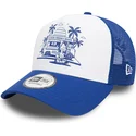 casquette-trucker-blanche-et-bleue-a-frame-graphic-ice-cream-los-angeles-new-era