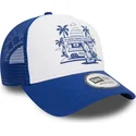 casquette-trucker-blanche-et-bleue-a-frame-graphic-ice-cream-los-angeles-new-era