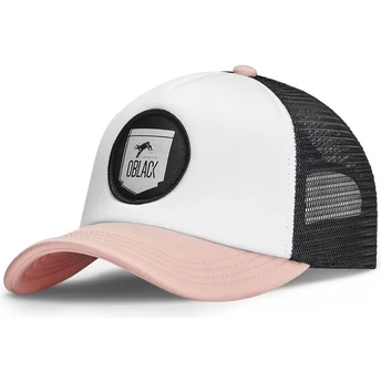 Καπέλο trucker λευκό, μαύρο και ροζ Classic της Oblack