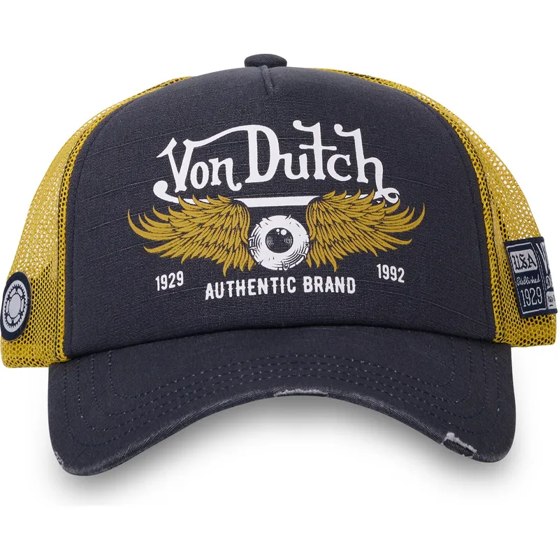 von-dutch-crew14-graue-und-gelbe-trucker-kappe