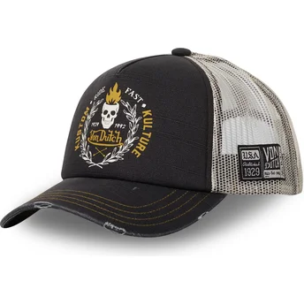 Czarna i szara czapka trucker CREW13 od Von Dutch