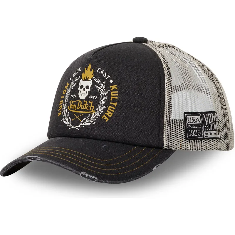 von-dutch-crew13-schwarz-graue-trucker-kappe