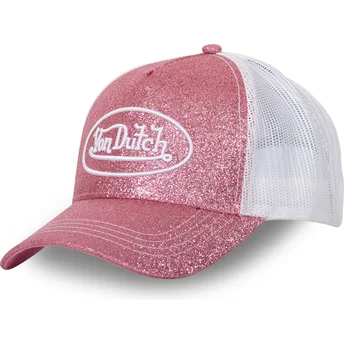 Gorra trucker rosa y blanca GLITTER P de Von Dutch