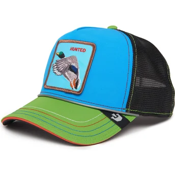 Καπέλο trucker μπλε, μαύρο και πράσινο πάπιας Hunted Get the Zapper Insert Coin Vol.2 The Farm από Goorin Bros.