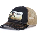 gorra-trucker-negra-y-beige-caballo-stallion-model-no-5741110n-rodeo-the-farm-de-goorin-bros