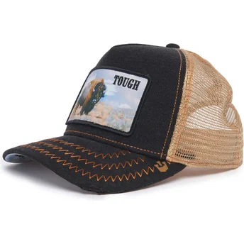 gorra-trucker-negra-y-beige-bufalo-tough-model-no-70u9h-rodeo-the-farm-de-goorin-bros