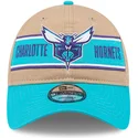 gorra-curva-marron-y-azul-ajustable-9twenty-draft-2024-de-charlotte-hornets-nba-de-new-era