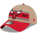 casquette-courbee-marron-et-rouge-ajustable-9twenty-draft-2024-chicago-bulls-nba-new-era
