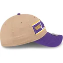 braune-und-violette-verstellbare-curved-cap-9twenty-draft-2024-der-los-angeles-lakers-nba-von-new-era