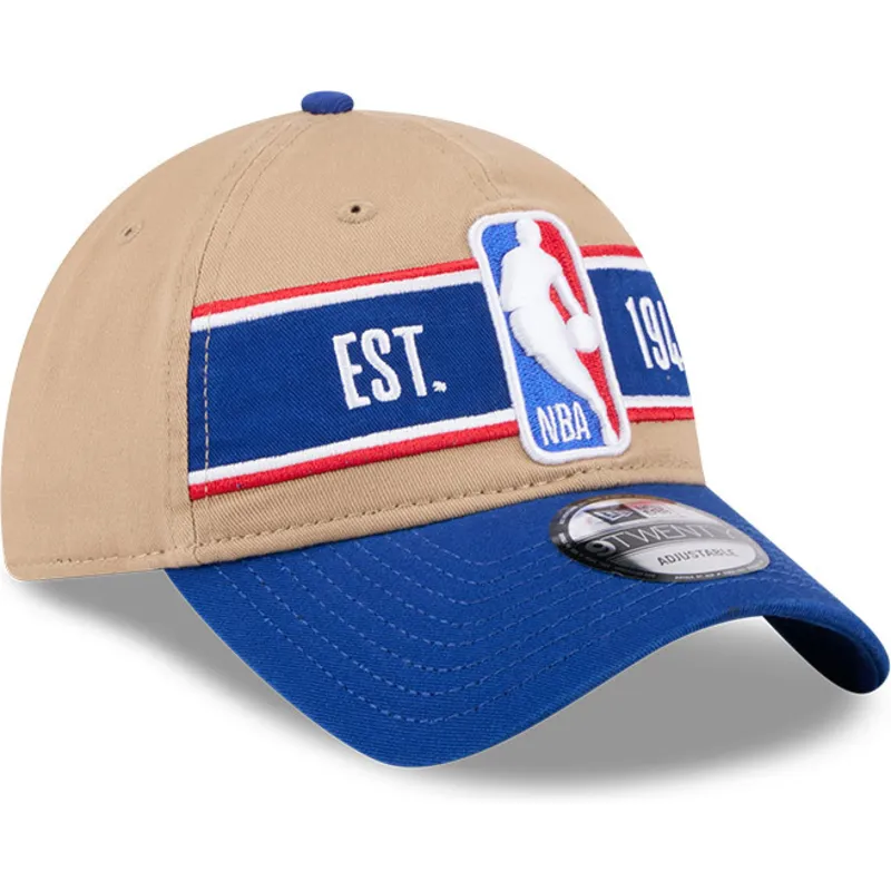 brun-och-bla-bojd-justerbar-keps-9twenty-draft-2024-fran-nba-av-new-era