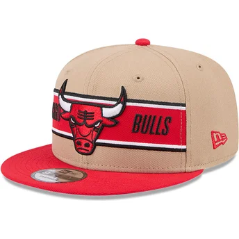 Καφέ και κόκκινο επίπεδο καπέλο snapback 9FIFTY Draft 2024 των Chicago Bulls NBA της New Era