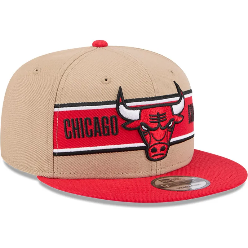 brazowa-i-czerwona-plaska-czapka-snapback-9fifty-draft-2024-chicago-bulls-nba-new-era