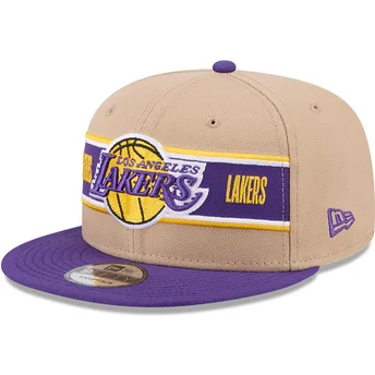 Καπέλο καφέ και μοβ snapback 9FIFTY Draft 2024 των Los Angeles Lakers NBA από τη New Era