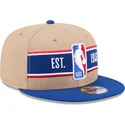 casquette-plate-marron-et-bleue-snapback-9fifty-draft-2024-nba-new-era