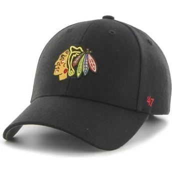 Μαύρο καπέλο με καμπύλη Chicago Blackhawks NHL από την 47 Brand