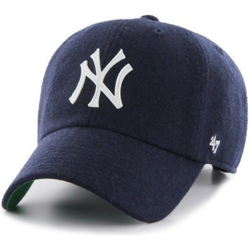 47-brand-curved-brim-leather-strapnew-york-yankees-mlb-clean-up-navy-blue-cap
