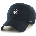 casquette-courbee-bleue-marine-avec-bande-de-cuir-new-york-yankees-mlb-clean-up-47-brand