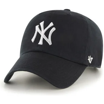 Καπέλο με καμπύλο γείσο New York Yankees MLB Clean Up της 47 Brand σε μαύρο χρώμα