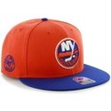 47-brand-flat-brim-new-york-islanders-nhl-orange-and-blue-snapback-cap