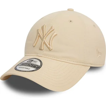 Casquette courbée beige ajustable avec logo beige 9TWENTY League Essential New York Yankees MLB New Era