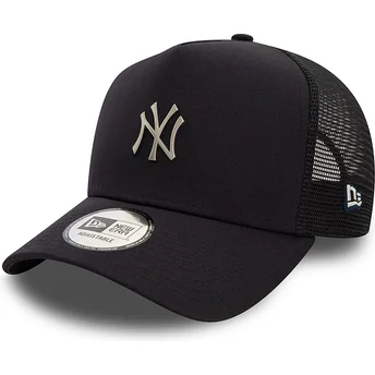 Casquette trucker bleue marine A Frame Metallic New York Yankees MLB New Era