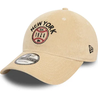 Casquette courbée beige ajustable The Empire State 9TWENTY Cord New York Villes et plages New Era