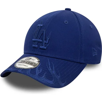 New Era Curved Brim Blue Logo 9FORTY Flame Los Angeles...