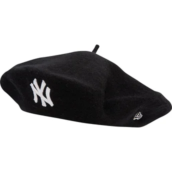 Svart dam-basker Wool Beret från New York Yankees MLB av New Era