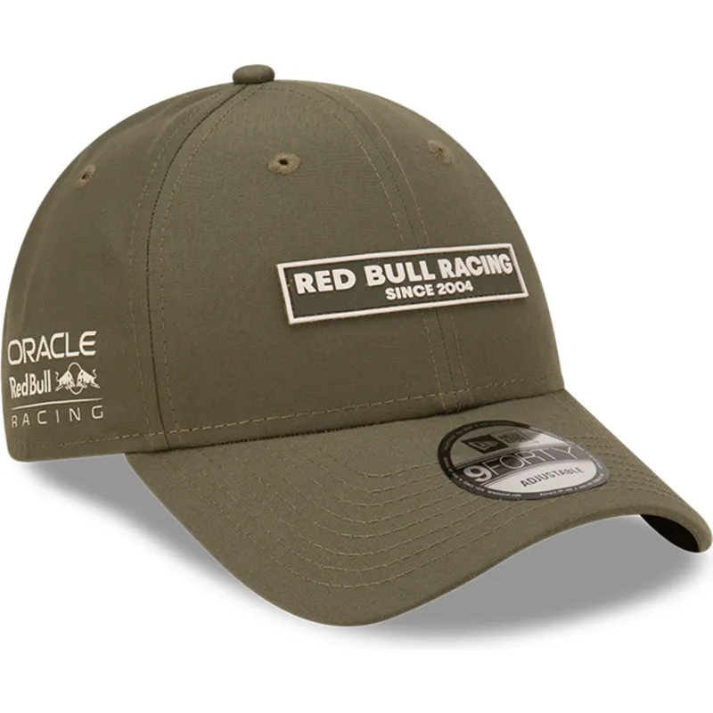 grune-verstellbare-curved-cap-9forty-repreve-wordmark-von-red-bull-racing-formula-1-von-new-era